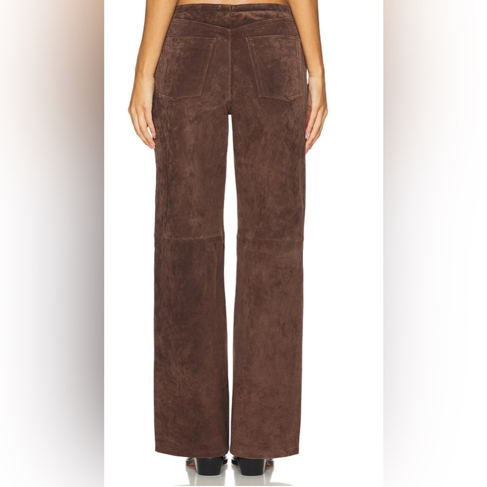 Margaret Godfrey Chocolate Brown Suede Leather Pants—-Size 6